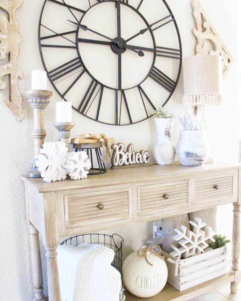 White Wood Console Styling