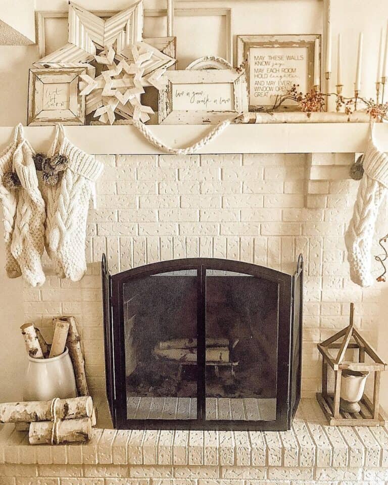 White Wood Mantel