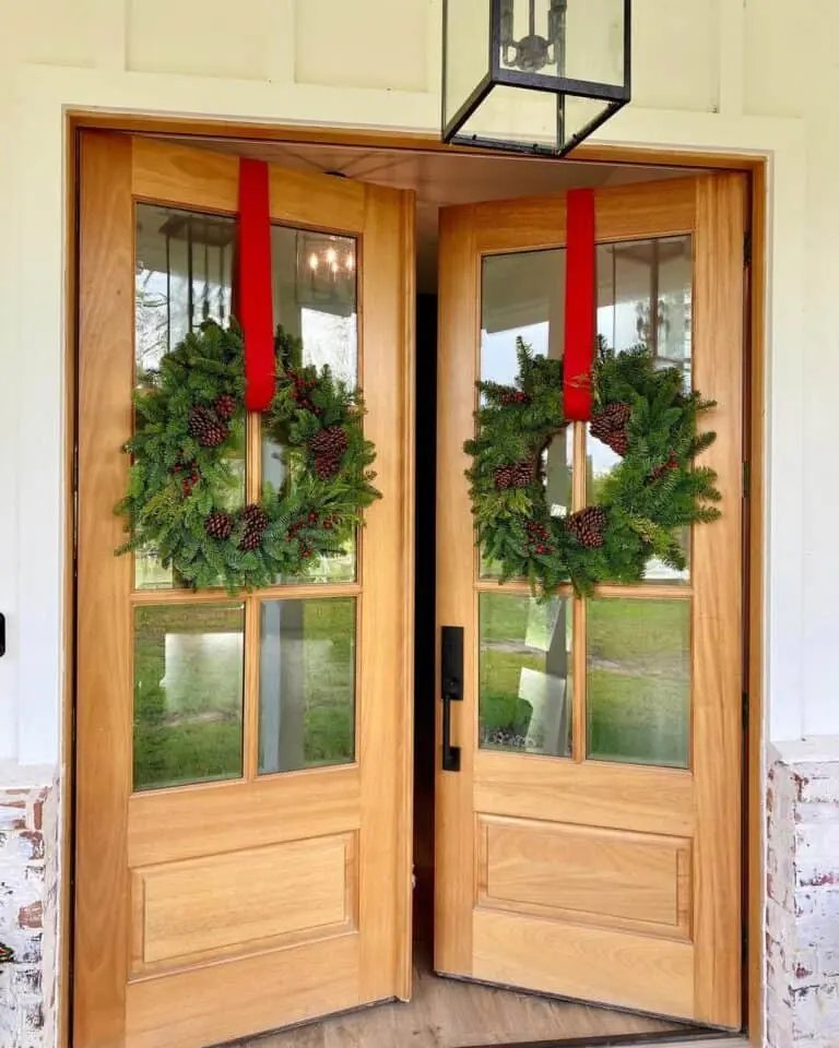 Wood Double Door Wreaths