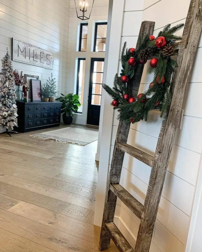 Wood Ladder Wreath