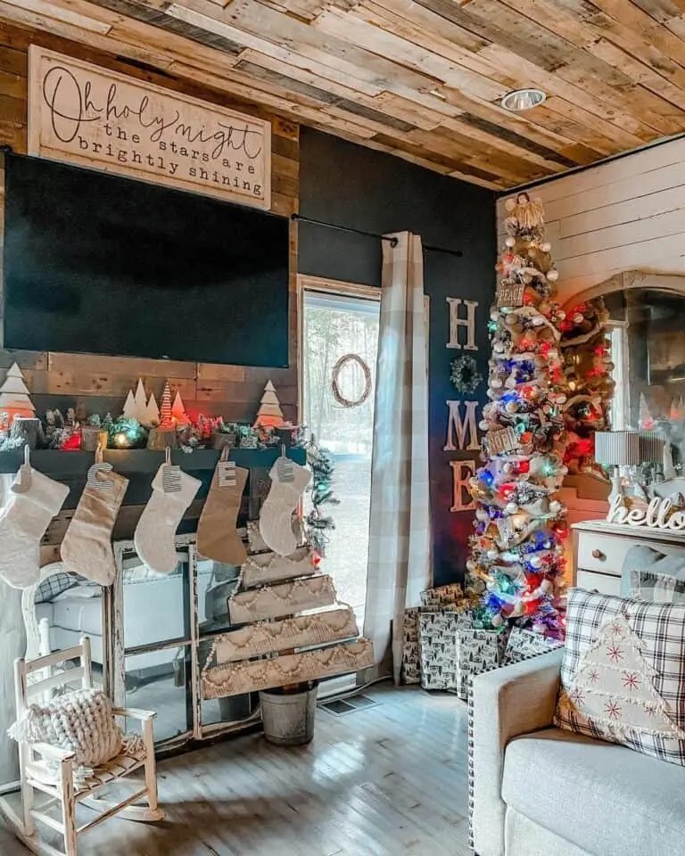 Wood Plank Christmas Room