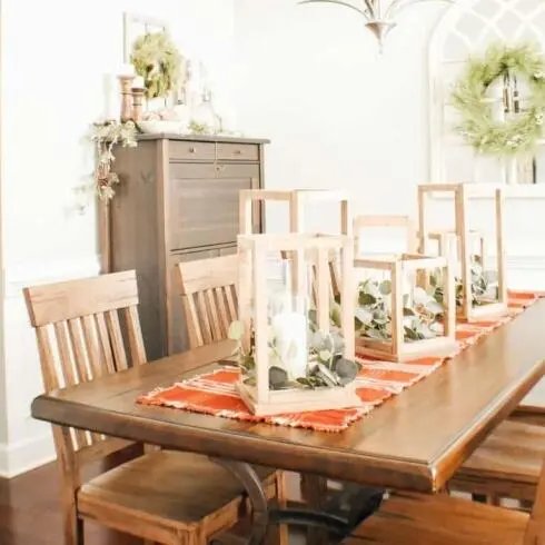 Wooden Lantern Centerpiece