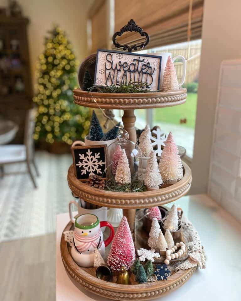 Wooden Three-Tier Tray