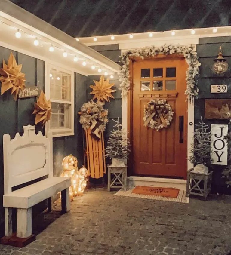 Yellow Door Frosted Wreath