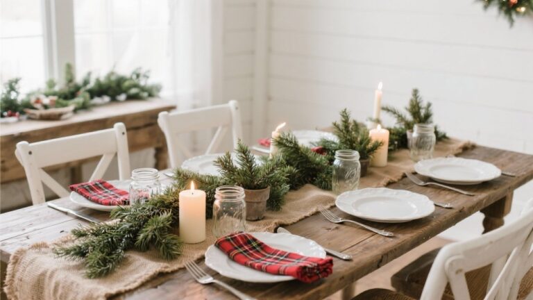 40 Farmhouse Christmas Table Decorations That Bring Holiday Magic Home