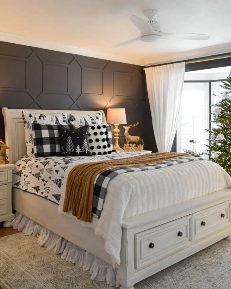 Black White Christmas Bedding