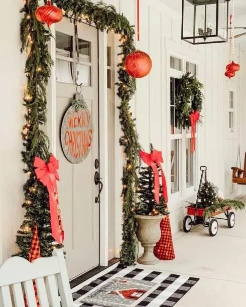 Christmas Garland Porch