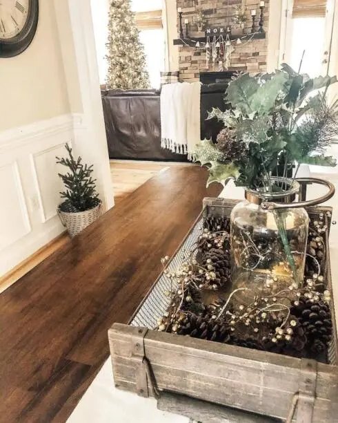 Pine Cone Crate Display