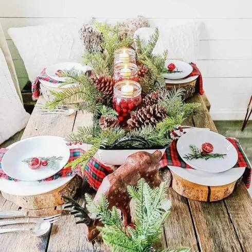 Red Berry Pine Centerpieces
