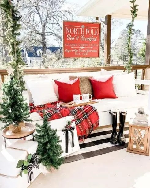 Red Porch Swing