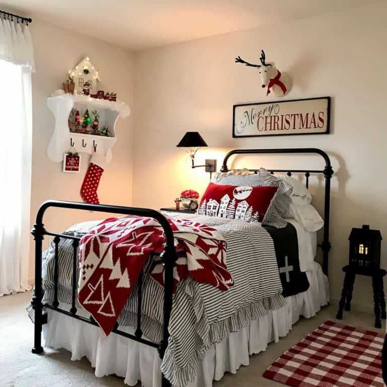 Red White Christmas Quilt