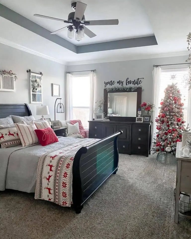 Reindeer Poinsettia Bedding