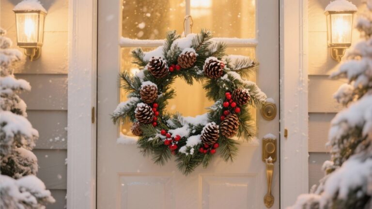 22 Beautiful Winter Door Wreaths That Create a Warm Welcome