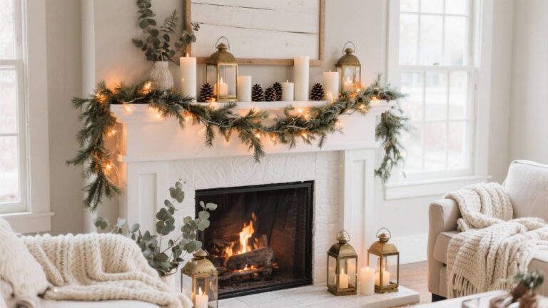 35 Cozy Winter Mantel Decorating Ideas That Warm Your Home