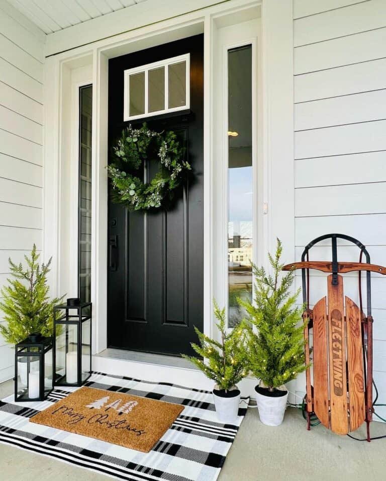 Black White Winter Wreath