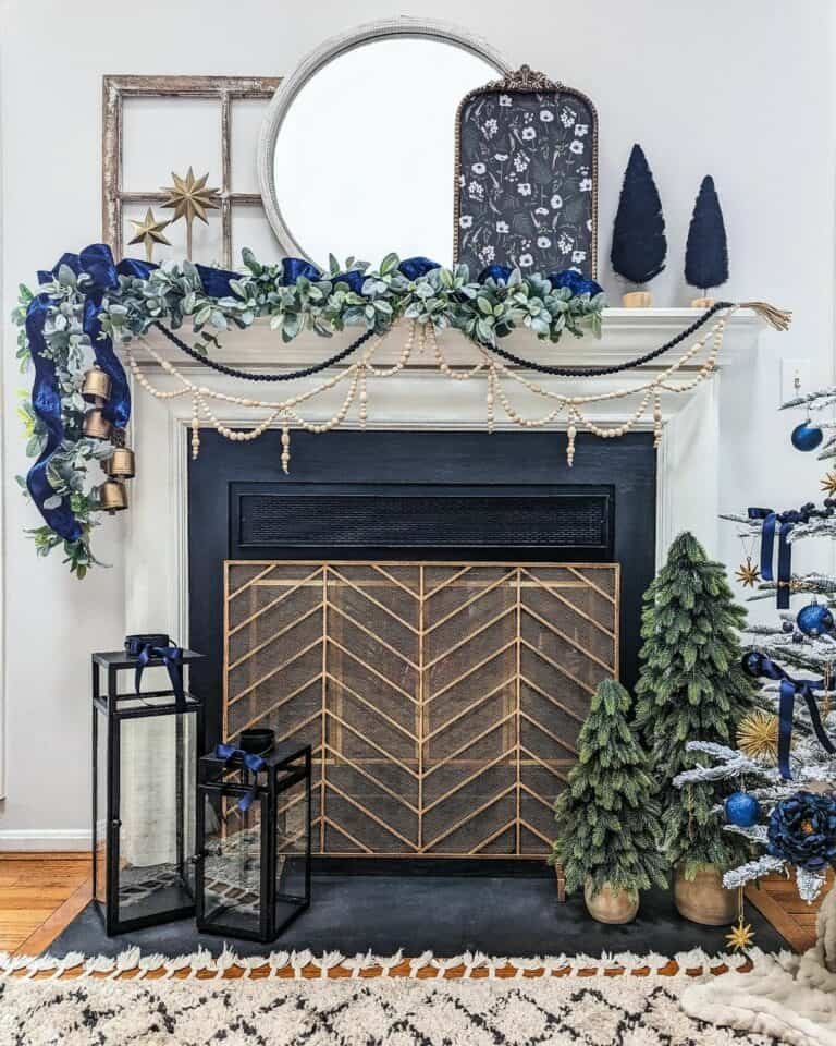 Blue Winter Mantel