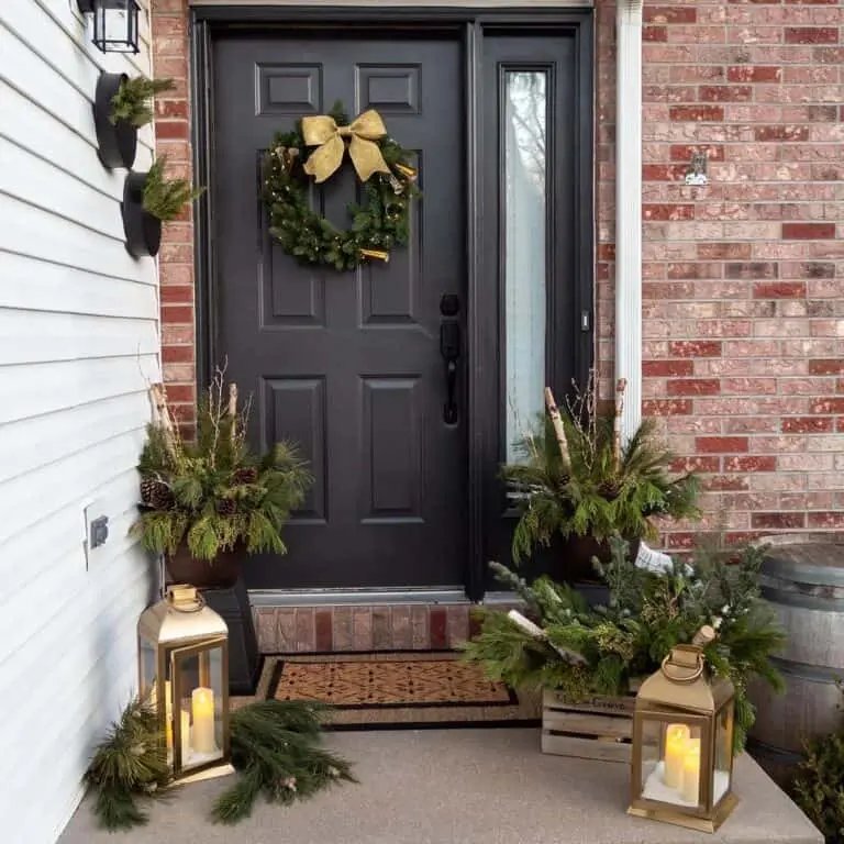 Brick Porch Evergreens