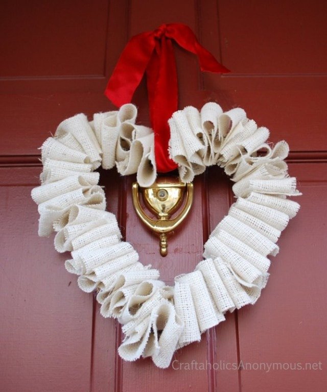 Burlap Heart Wreath