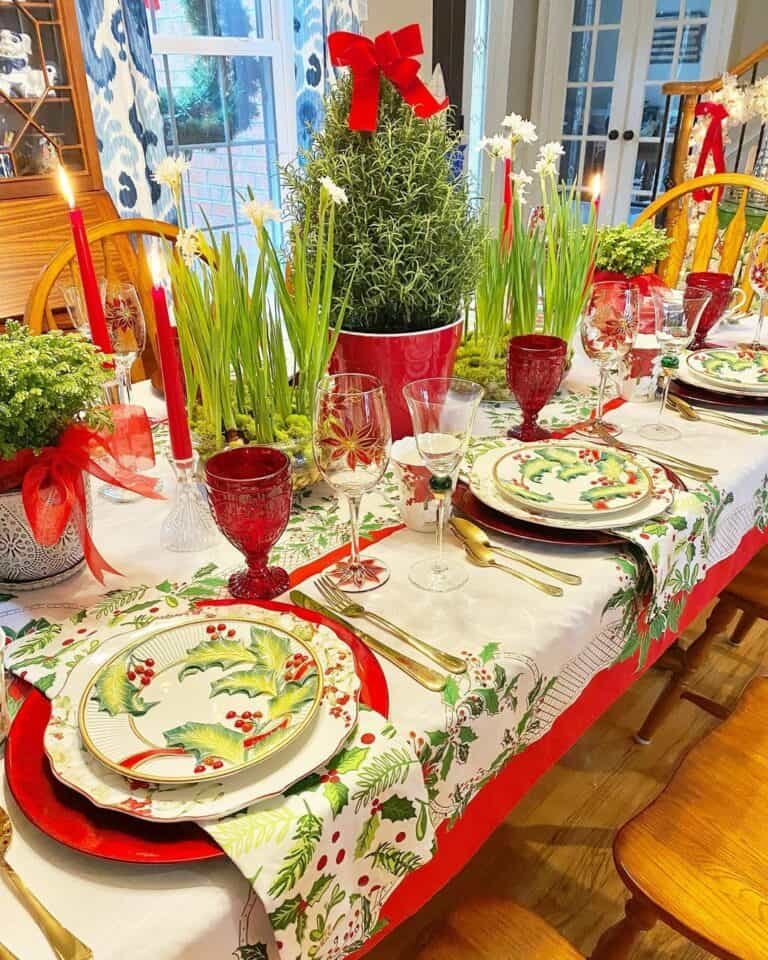 Colorful Christmas Centerpieces
