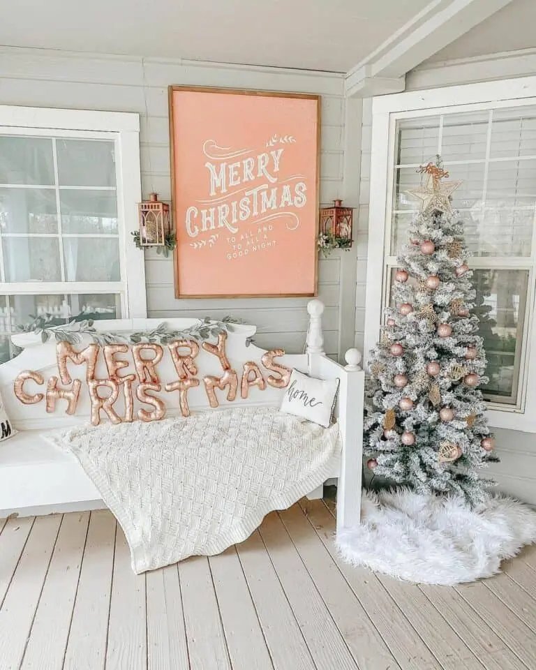 Coral Christmas Porch