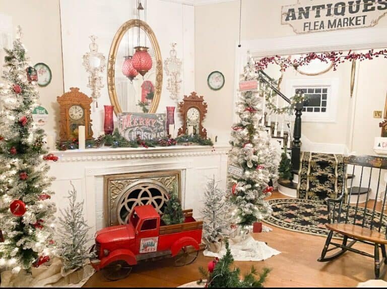 Flocked Christmas Trees