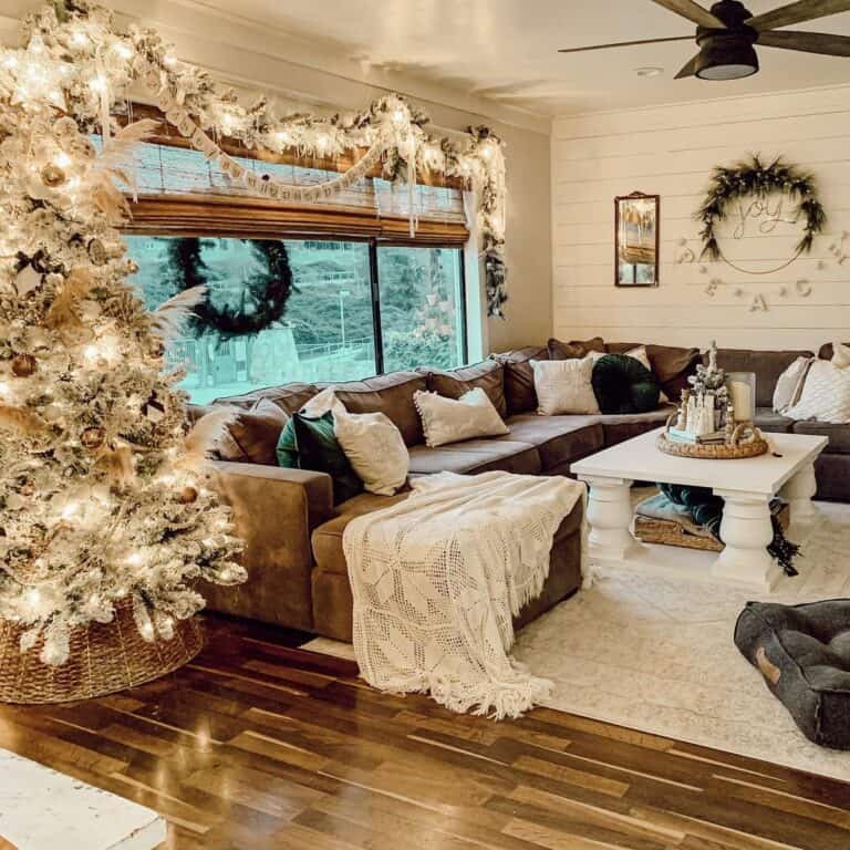 Flocked Christmas Trees