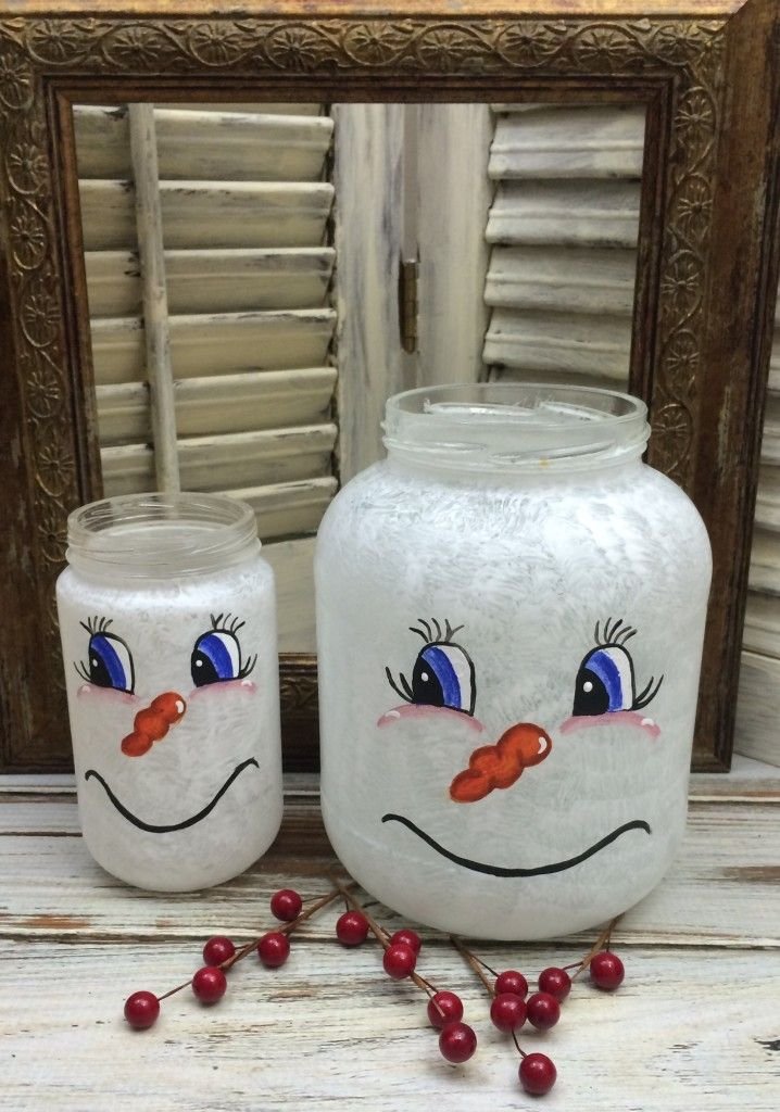 Glass Snowman Lantern