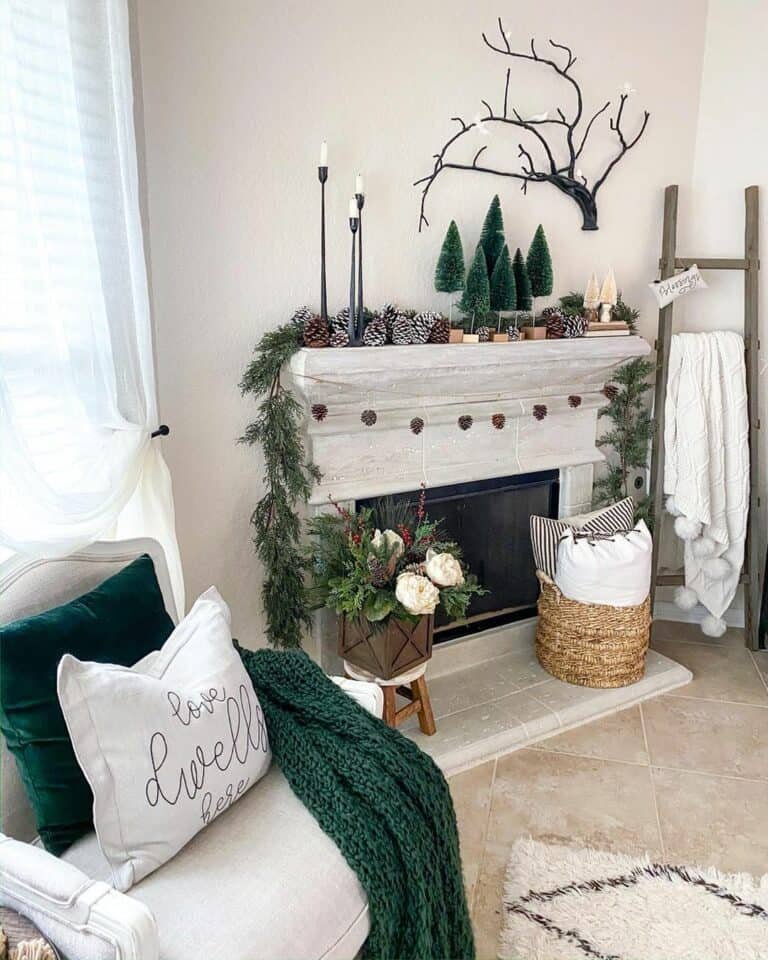 Gray Mantel Winter Display