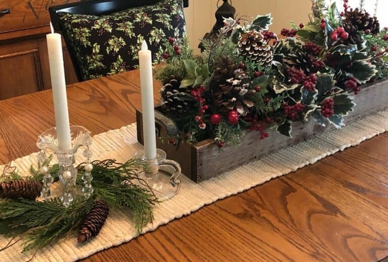 Holly Pinecone Centerpiece