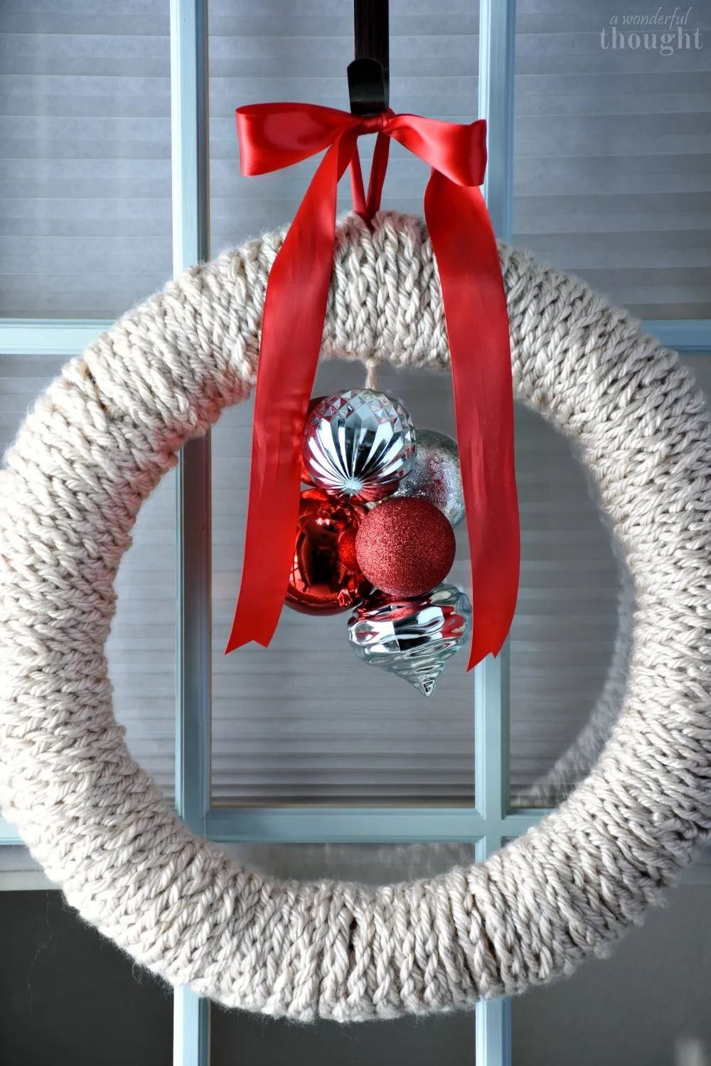 Knitted Yarn Wreath