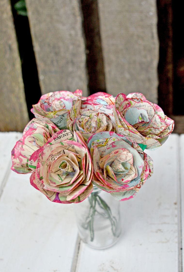 Paper Map Roses