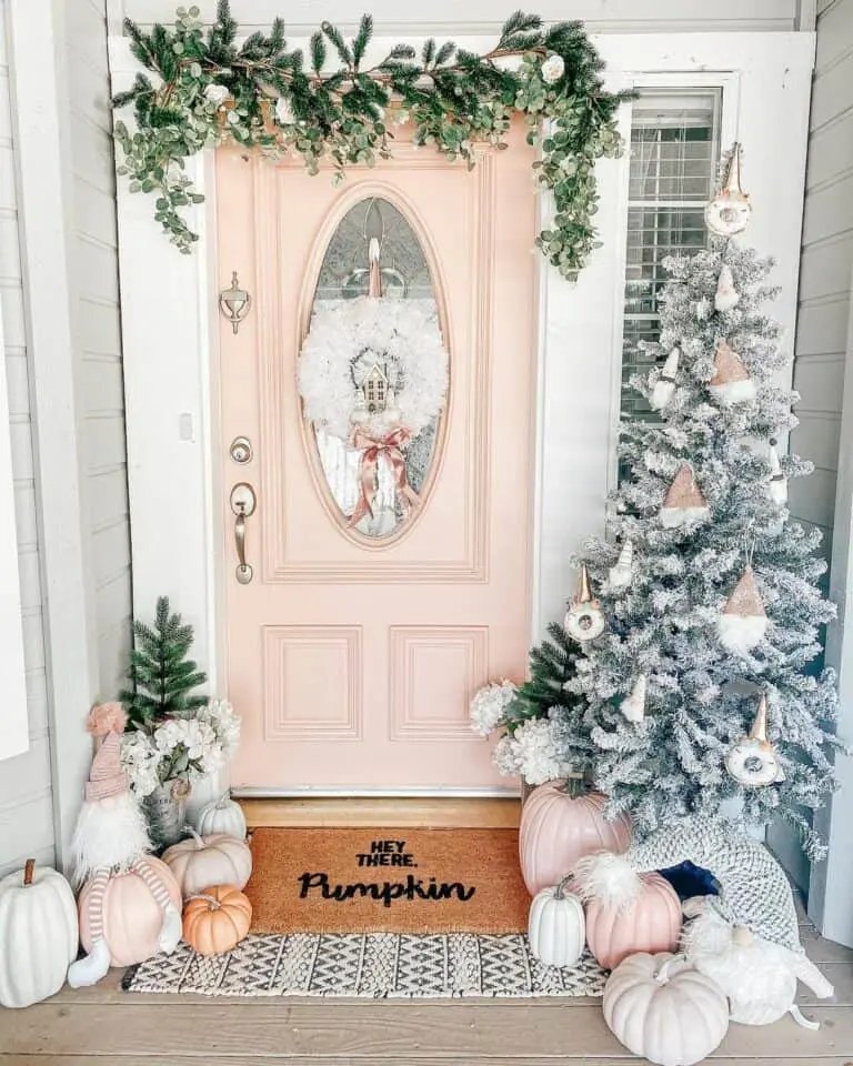 Peach Door Winter Display
