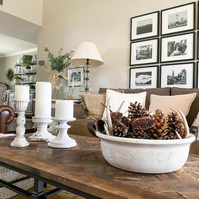 Pinecone Candle Centerpiece
