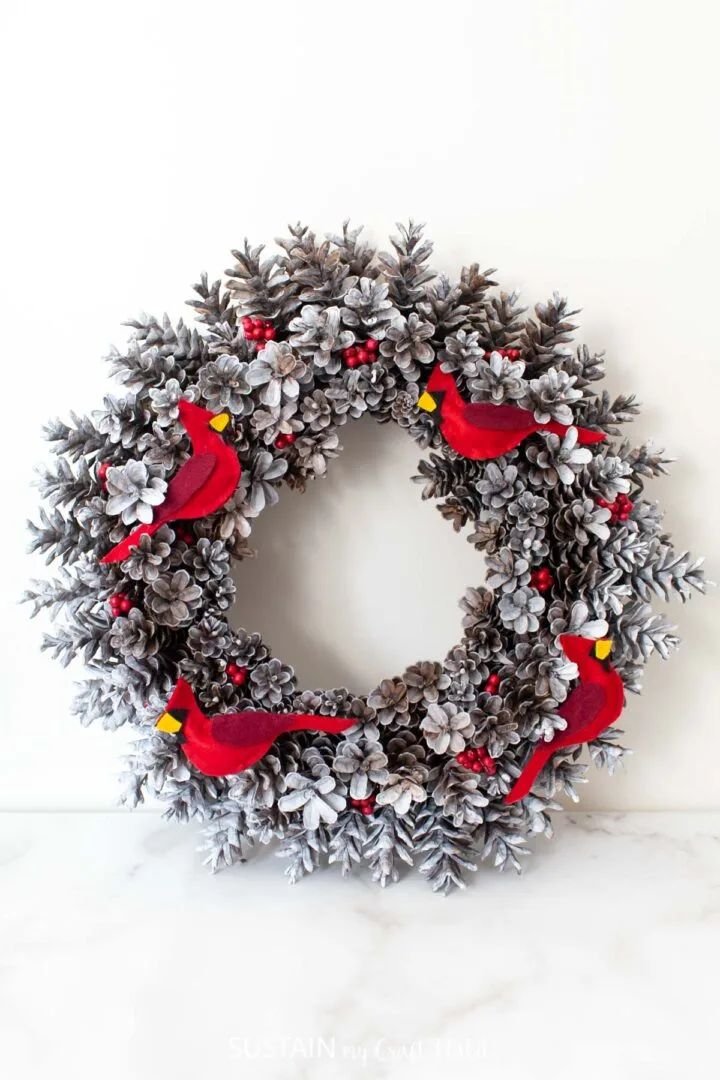 Pinecone Cardinal Wreath
