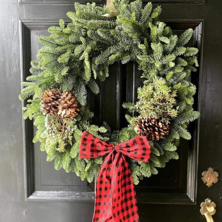 Pinecone Checkered Wreath