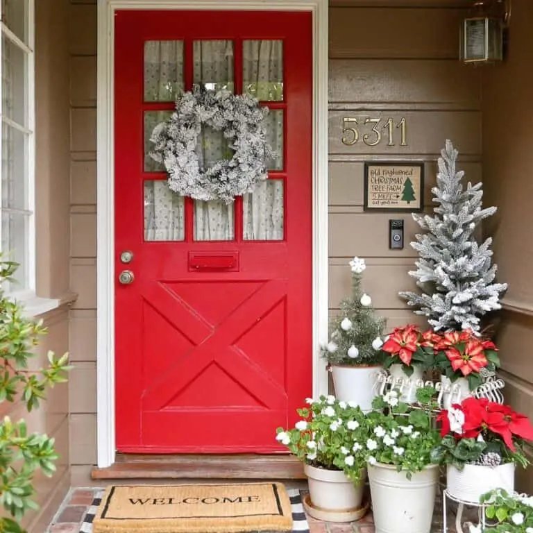 Red Farmhouse Door