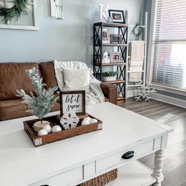 Snow Coffee Table Centerpiece