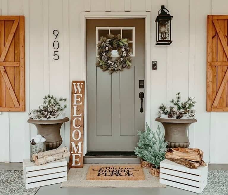 Winter Farmhouse Porch