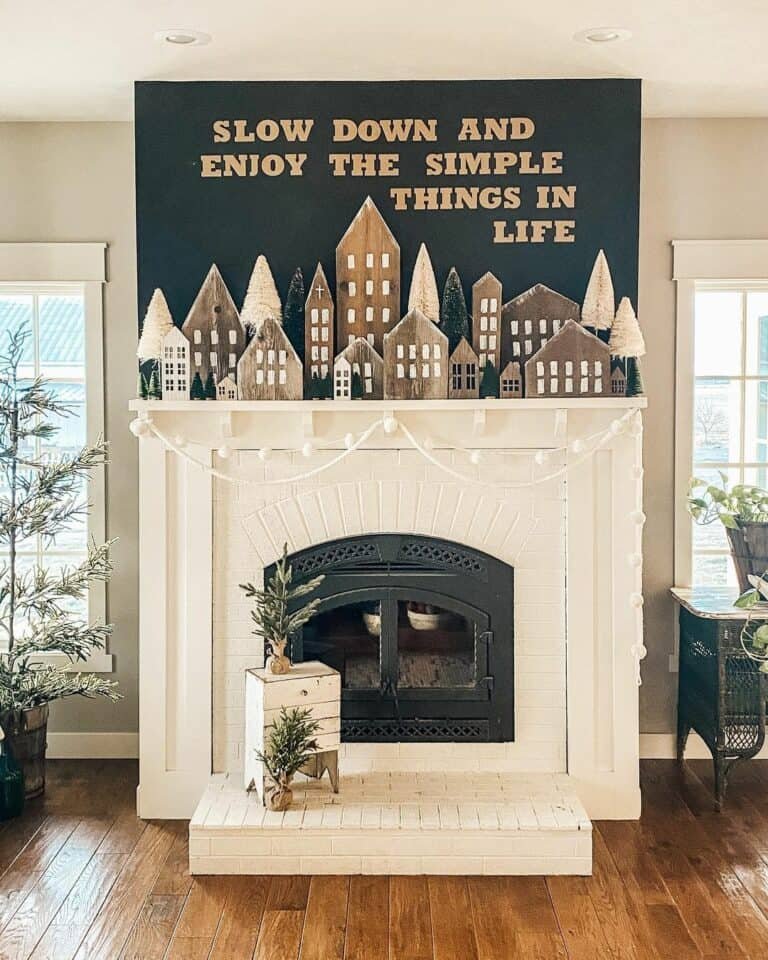 Winter Village Mantel