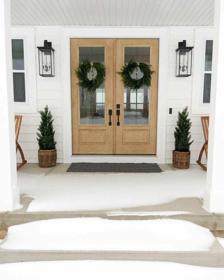 Wood Doors Christmas Wreaths