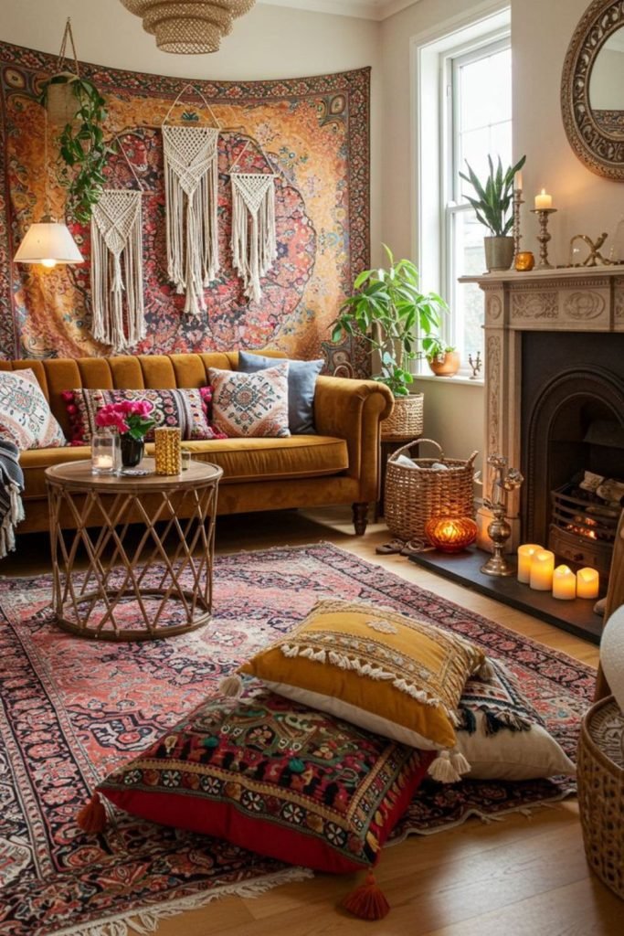 Amber Velvet Living Room