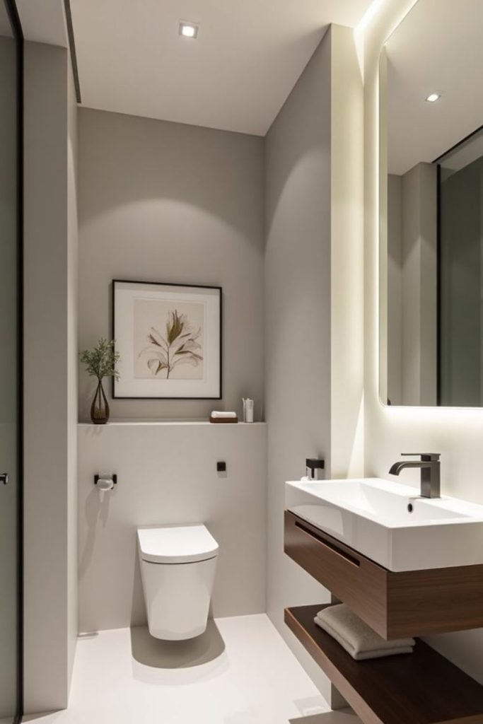 Backlit Wall-Mounted Toilet