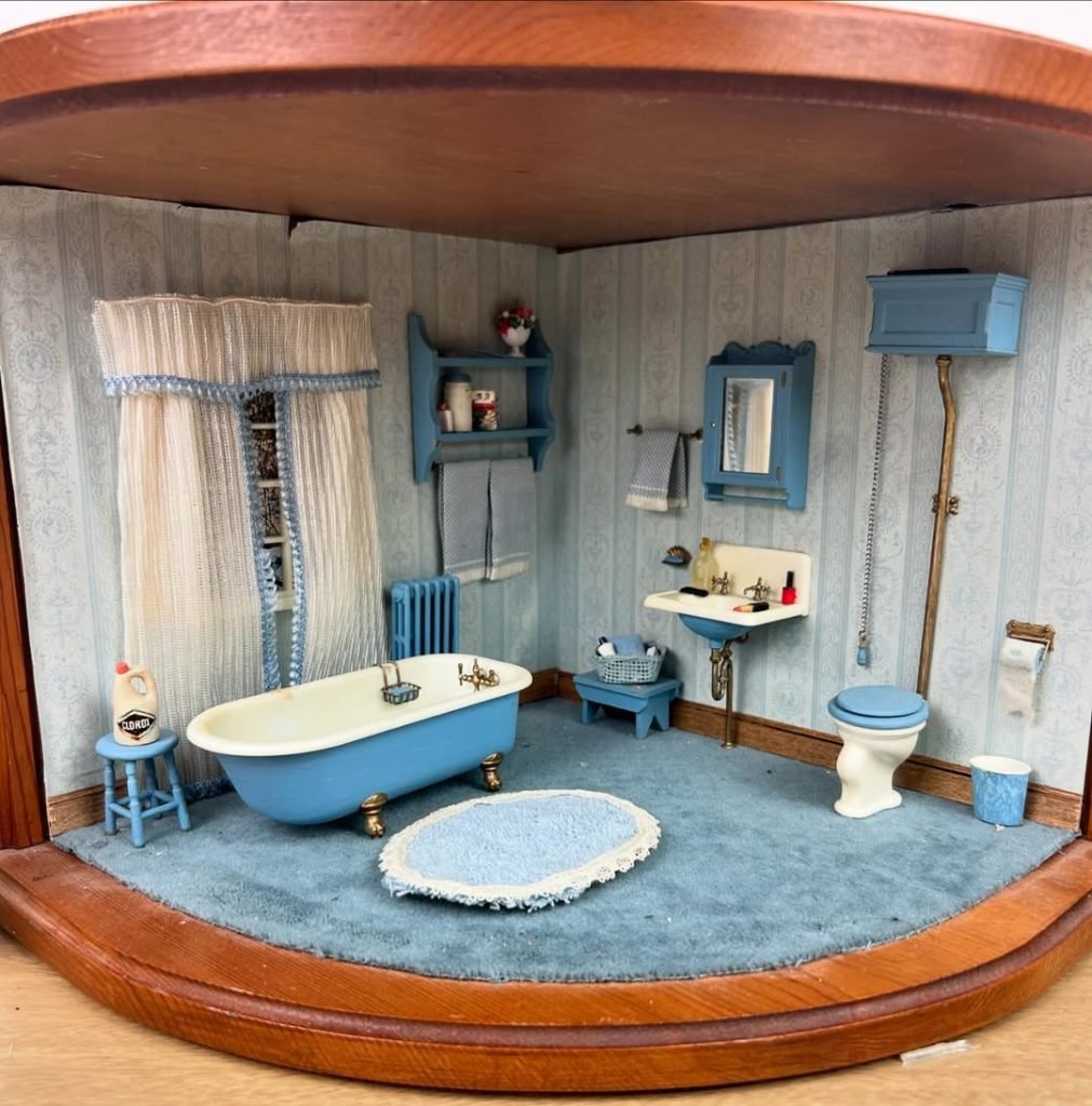 Blue Dollhouse Bathroom
