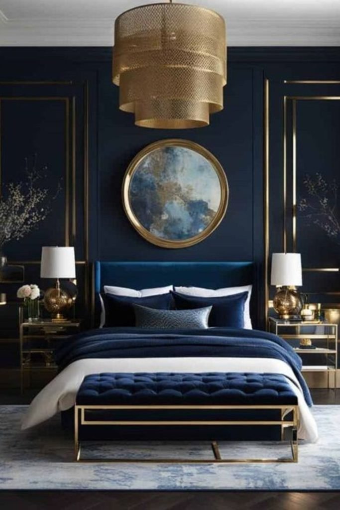 Blue Fabric Bedroom