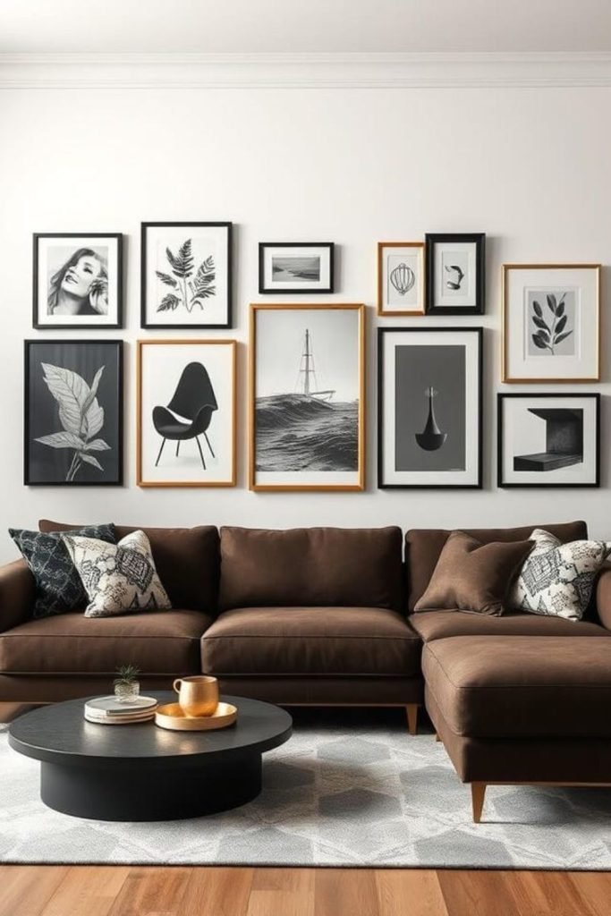 Brown Modernist Living