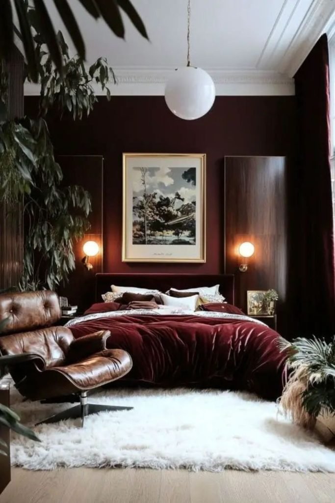 Burgundy Gradient Bedroom