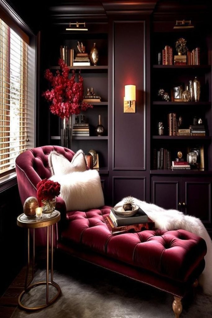 Burgundy Library Space