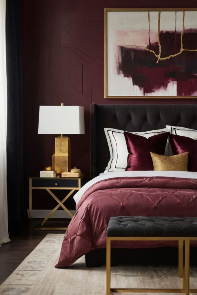 Burgundy Velvet Bedroom