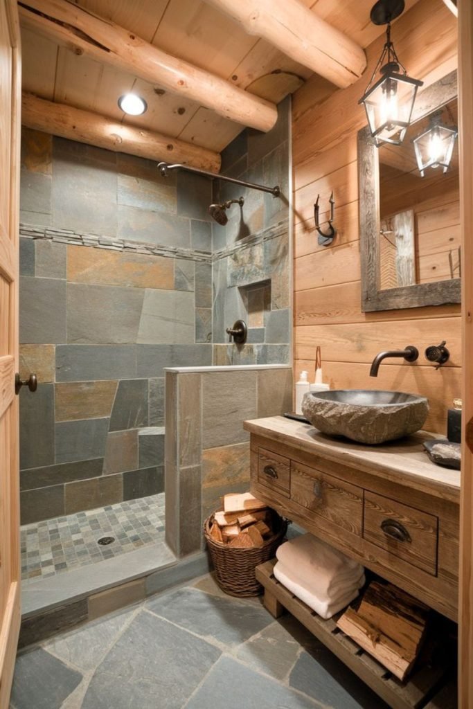 Cabin Wood Bathroom