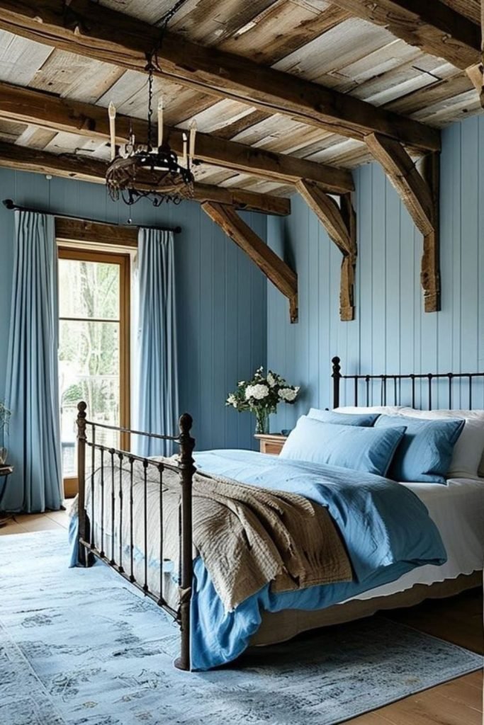 Cerulean Farmhouse Bedroom